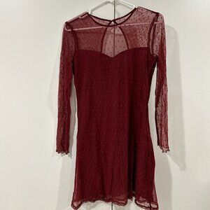Hollister Mesh Long Sleeve Dress